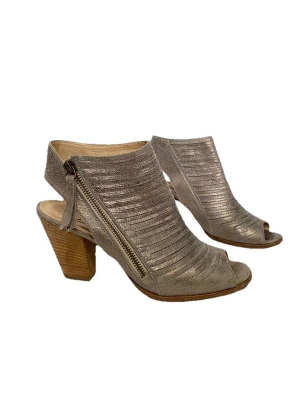 Paul Green Cayanne metallic leather peep toe bootie Sandal size 7